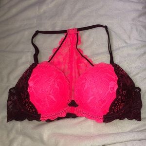 VS pink racer back bra